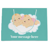 Schattige meisje toevoegen bericht groot cadeauzakje (Voorkant)