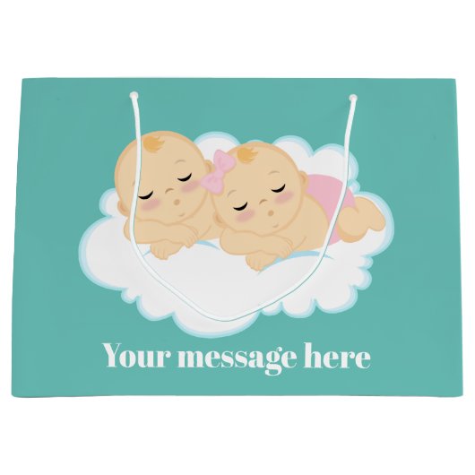 Schattige meisje toevoegen bericht groot cadeauzakje (Voorkant)