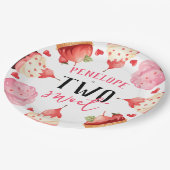 Schattige Meisje Twee Lief Ijs Verjaardag Papieren Bordje (Gekanteld)