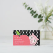 Schattige Meisje Uil & Apple Tutor Leraar Visitekaartje (Staand voorkant)