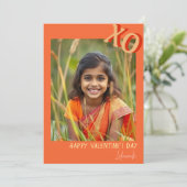 Schattige Meisje Valentijn Pastel XO Feestdagenkaart (Staand voorkant)