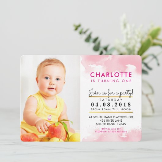 SCHATTIGE MEISJE verjaardagsfeestje UITNODIGEN roz Kaart (Staand voorkant)