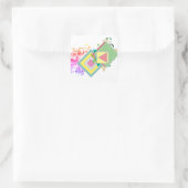 Schattige Meisje Vierkante Sticker (Tas)