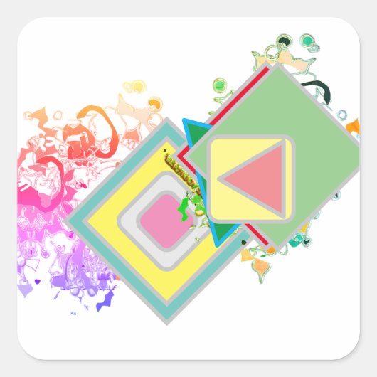 Schattige Meisje Vierkante Sticker (Voorkant)