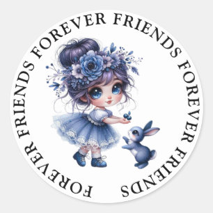 Schattige Meisje Vriendschap Stickers