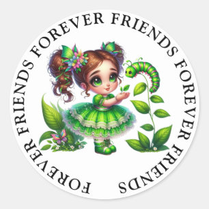 Schattige Meisje Vriendschap Stickers