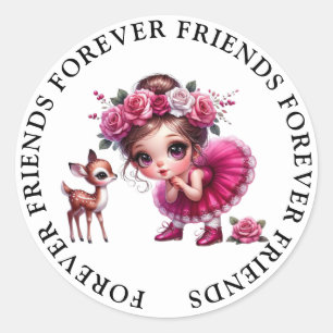 Schattige Meisje Vriendschap Stickers