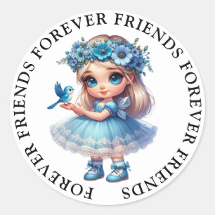 Schattige Meisje Vriendschap Stickers