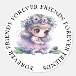 Schattige Meisje Vriendschap Stickers