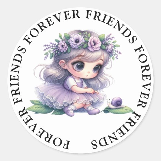 Schattige Meisje Vriendschap Stickers (Voorkant)