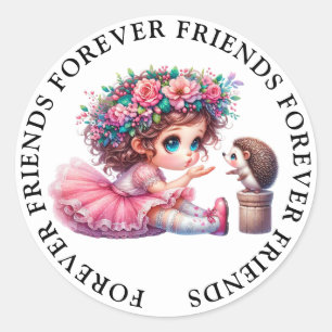 Schattige Meisje Vriendschap Stickers
