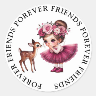 Schattige Meisje Vriendschap Stickers