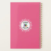 Schattige Meisje Vrouwelijk Roze Wit Monogram Planner (Achterkant)