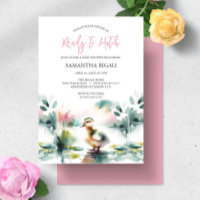 Schattige Meisje Waterverf Duck Baby shower