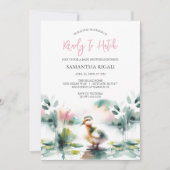 Schattige Meisje Waterverf Duck Baby shower Kaart (Voorkant)