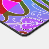 Schattige Meisje Whimsical Folk Art Roze Paarse Bl Bureaumat (Hoek)