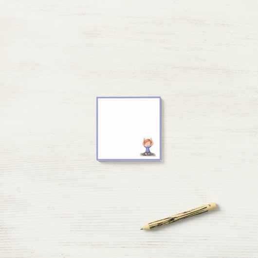 Schattige Meisje Yoga Meditatie Stationery Post-it® Notes (Op bureau)