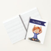 Schattige Meisje Yoga Notitieboek (Binnen)