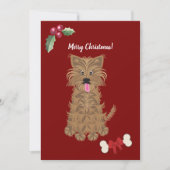 Schattige Meisje Yorkie Hond  Feestdagenkaart (Voorkant)