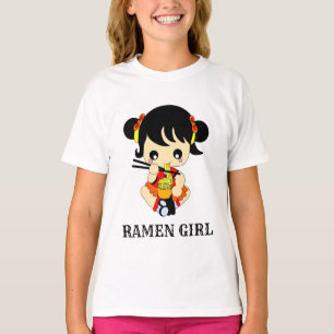 Schattige Meisje Yummy Eet Ramen Eten Japan T-shirt