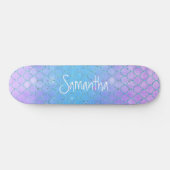 Schattige Meisje zeemeermin paarse glitter chic Persoonlijk Skateboard (Horizontaal)