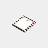 Schattige Meisje Zwart Wit Gestreept Floral Monogr Post-it® Notes (Schuin)