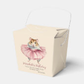 Schattige Meisjes Ballerina Hamster Verjaardag Dan Bedankdoosjes (Voorkant Zijde)