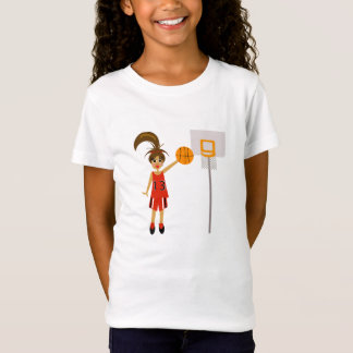 Schattige Meisjes Basketball T-Shirt