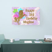 schattige meisjes Birthday unicorn voegen naamfees Spandoek (Beurs)