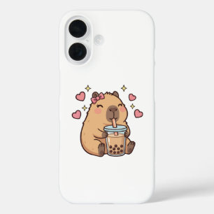 Schattige Meisjes Capybara Ramen Kawaii Thee Kawai iPhone 16 Hoesje