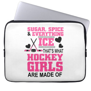 schattige meisjes die ijshockey hebben met suiker laptop sleeve