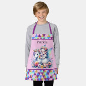 schattige meisjes eenhoorn fee toevoegen naam kind schort (Gedragen)