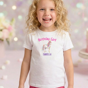 Schattige Meisjes Eenhoorn Verjaardag T-shirt