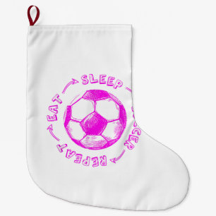 Schattige Meisjes Eten Slapen Voetbal Herhalen - J Grote Kerstsok