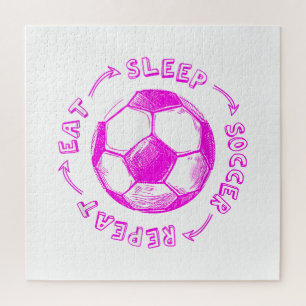 Schattige Meisjes Eten Slapen Voetbal Herhalen - J Legpuzzel