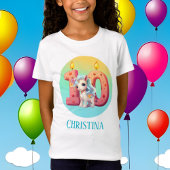 schattige meisjes fantasie eenhoorn 10e verjaardag t-shirt