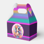 schattige meisjes Gelukkige Verjaardag eenhoorn Bedankdoosjes (Achterkant)