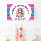 schattige meisjes Gelukkige Verjaardag eenhoorn Spandoek (Insitu)