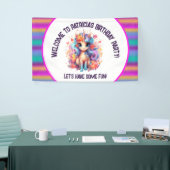 schattige meisjes Gelukkige Verjaardag eenhoorn Spandoek (Beurs)