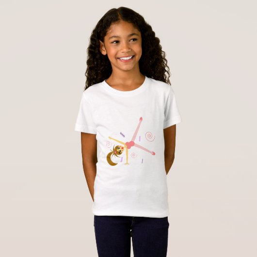 Schattige meisjes Gymnastiek T-Shirt (Voorkant volledig)