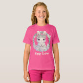 schattige meisjes Happy Easter bunny T-shirt (Voorkant volledig)