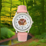 schattige meisjes heegel voegen naam toe horloge<br><div class="desc">schattige meisjes egels toevoegen naam bekijken</div>