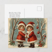 Schattige Meisjes in Santa Costume Kerstmis Feestdagenkaart (Voorkant / Achterkant)