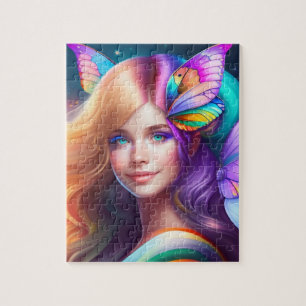 Schattige Meisjes Kleurrijke Mooie Fairy Legpuzzel