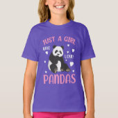 schattige meisjes panda beer houdt van woordkunst t-shirt (Voorkant)