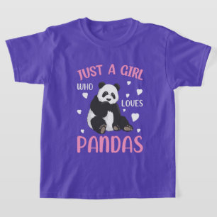 schattige meisjes panda beer houdt van woordkunst t-shirt