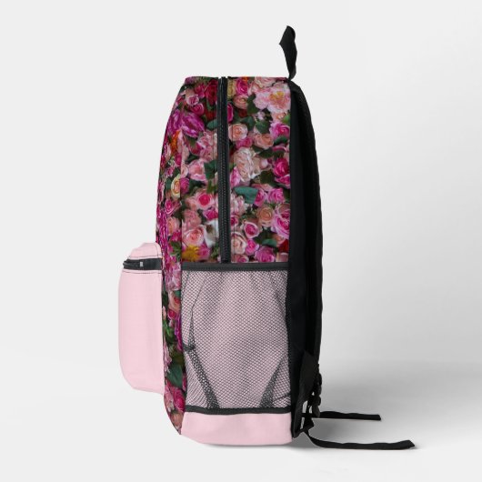 Schattige Meisje's Pink Rose gepersonaliseerd Bedrukte Rugzak (Rechts)