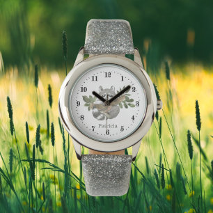 schattige meisjes raccoon-liefhebbers voegen naam  horloge
