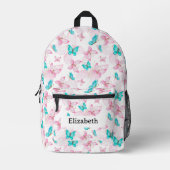 Schattige Meisje's Roze Vlinder Bedrukte Rugzak (Voorkant)