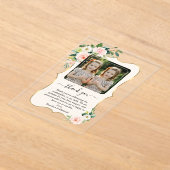 Schattige Meisjes Tweeling Foto Bevestiging Bedank Acryl Uitnodigingen (Laagn)